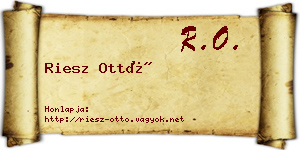 Riesz Ottó névjegykártya